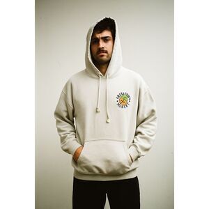 Chinatown Market Cream Basketball Pullover Hoodie Top  Mens Size Large